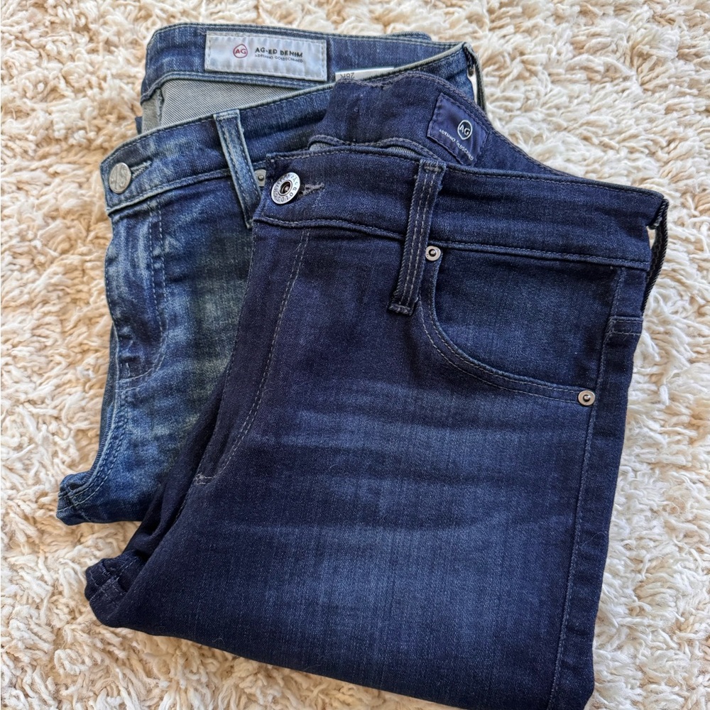 AG Adriano Goldschmied Women's Skinny Jeans - Dark Blue and Light Blue
